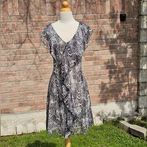 Rancho Estancia python print ruffle summer dress